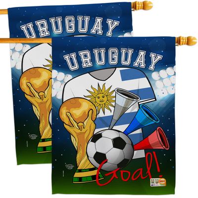 FIFA World Cup Uruguayan Flags Wall Decor 2 Pcs Banner Flag Patio Lawn Garden Room Decorations Outdoor Tapestry Yard Signs Art Sports Fan Team Qatar Trophy Soccer Game Football Gifts Made in USA