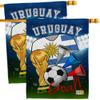FIFA World Cup Uruguayan Flags Wall Decor 2 Pcs Banner Flag Patio Lawn Garden Room Decorations Outdoor Tapestry Yard Signs Art Sports Fan Team Qatar Trophy Soccer Game Football Gifts Made in USA view 1