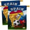 FIFA World Cup Spanish Flags Wall Decor 2 Pcs Banner Flag Patio Lawn Garden Room Decorations Outdoor Tapestry Yard Signs Art Sports Fan Team Qatar Trophy Soccer Game Football Gifts Made in USA view 1