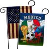 FIFA World Cup Mexican Flags American Flag Banner Pack Wall Art Patio Lawn Garden Room Decorations Outdoor Tapestry Yard Signs Sports Fan Team Qatar Trophy Soccer Game Football Gifts Made in USA view 1