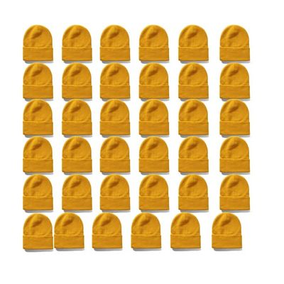 36 Pack Women's Men's Custom Knit Caps Embroideried Outdoor Winter Hat Yellow