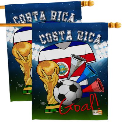FIFA World Cup Costa Rican Flags Wall Decor 2 Pcs Banner Flag Patio Lawn Garden Room Decorations Outdoor Tapestry Yard Signs Art Sports Fan Team Qatar Trophy Soccer Game Football Gifts Made in USA