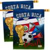 FIFA World Cup Costa Rican Flags Wall Decor 2 Pcs Banner Flag Patio Lawn Garden Room Decorations Outdoor Tapestry Yard Signs Art Sports Fan Team Qatar Trophy Soccer Game Football Gifts Made in USA view 1
