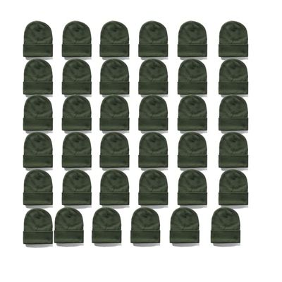 36 Pack Women's Men's Custom Knit Caps Embroideried Outdoor Winter Hat Army Green