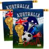 FIFA World Cup Australian Flags Wall Decor 2 Pcs Banner Flag Patio Lawn Garden Room Decorations Outdoor Tapestry Yard Signs Art Sports Fan Team Qatar Trophy Soccer Game Football Gifts Made in USA view 1