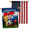 FIFA World Cup Croatian Flags American Flag Banner Pack Wall Art Patio Porch Lawn Garden Outdoor Decorations Tapestry Yard Signs Sports Fan Team Qatar Trophy Soccer Game Football Gifts Made in USA view 1