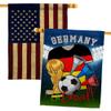 FIFA World Cup German Flags American Flag Banner Pack Patio Lawn Garden Patriotic Outdoor Decorations Indoor Tapestry Yard Signs Sports Fan Team Qatar Trophy Soccer Game Football Gifts Made In USA view 1