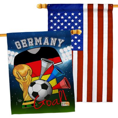 FIFA World Cup German Flags American Flag Banner Pack Patio Porch Lawn Garden Room Decorations Outdoor Tapestry Yard Signs Art Sports Fan Team Qatar Trophy Soccer Game Football Gifts Made in USA
