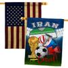FIFA World Cup Iranian Flags American Flag Banner Pack Patio Lawn Garden Patriotic Outdoor Decorations Indoor Tapestry Yard Signs Sports Fan Team Qatar Trophy Soccer Game Football Gifts Made In USA view 1