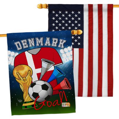FIFA World Cup Danish Flags American Flag Banner Pack Wall Art Patio Porch Lawn Garden Outdoor Decorations Tapestry Yard Signs Sports Fan Team Qatar Trophy Soccer Game Football Gifts Made in USA