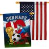 FIFA World Cup Danish Flags American Flag Banner Pack Wall Art Patio Porch Lawn Garden Outdoor Decorations Tapestry Yard Signs Sports Fan Team Qatar Trophy Soccer Game Football Gifts Made in USA view 1