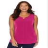 Catherines Women's Plus Size Petite Crisscross Timeless Tank - 2XWP, Deep Tango Pink view 1