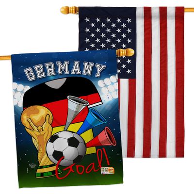 FIFA World Cup German Flags American Flag Banner Pack Wall Art Patio Porch Lawn Garden Outdoor Decorations Tapestry Yard Signs Sports Fan Team Qatar Trophy Soccer Game Football Gifts Made in USA