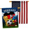 FIFA World Cup German Flags American Flag Banner Pack Wall Art Patio Porch Lawn Garden Outdoor Decorations Tapestry Yard Signs Sports Fan Team Qatar Trophy Soccer Game Football Gifts Made in USA view 1