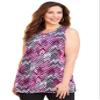 Catherines Women's Plus Size Petite Crisscross Timeless Tank - 3XWP, Chevron Print view 1