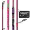Dark Matter Psychedelic Inshore 7 Foot Spinning Rods - Pink - Medium Heavy Spinning Rod, Fast Action Inshore Saltwater Fishing Rod, Carbon Fiber Fishing Rods with Fuji K Series Alconite Guides view 1