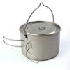 AXUYU 2L Titanium Pot Titanium Hanging Pot with Folding Handle and Lid Camping Cookware Titanium Backpacking Pot view 1