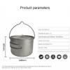 AXUYU 2L Titanium Pot Titanium Hanging Pot with Folding Handle and Lid Camping Cookware Titanium Backpacking Pot view 2