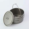 AXUYU 2L Titanium Pot Titanium Hanging Pot with Folding Handle and Lid Camping Cookware Titanium Backpacking Pot view 3