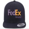 ALLNTRENDS Flat Bill FedEx Ground Hat Embroidered Snapback Adjustable Cap (Purple Orange) view 1