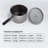 AXUYU 2.8L Titanium Pot Camping Cooking Pot with Lid and Foldable Handle Backpacking Pot Titanium Camping cookware view 2