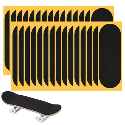WINDIR 24pcs Grip Tape for Fingerboards,Precut 28100mm Pro Finger Toys Foam Grip Tape, Professional Black Wooden MiNi Skateboards (24pcs Precut)