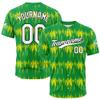 Custom Baseball Jersey Full Print Design Personalized Baseball Shirts Sports Uniform for Men Women Kids (Green-White) view 1