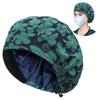 ABAMERICA Bouffant Caps with Button and Sweatband, Adjustable Scrub Caps for Women Men, Satin Layer view 1