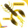BAITFUEL Zaga Craw Infused with Supercharged X55 Formula Gel: Fish Scent Technology with Powerful Attractants | 2-Inch, Green Pumpkin, 2-Pack view 2