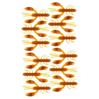 BAITFUEL Zaga Craw Infused with Supercharged X55 Formula Gel: Fish Scent Technology with Powerful Attractants | 2-Inch, Green Pumkin Orange, 2-Pack