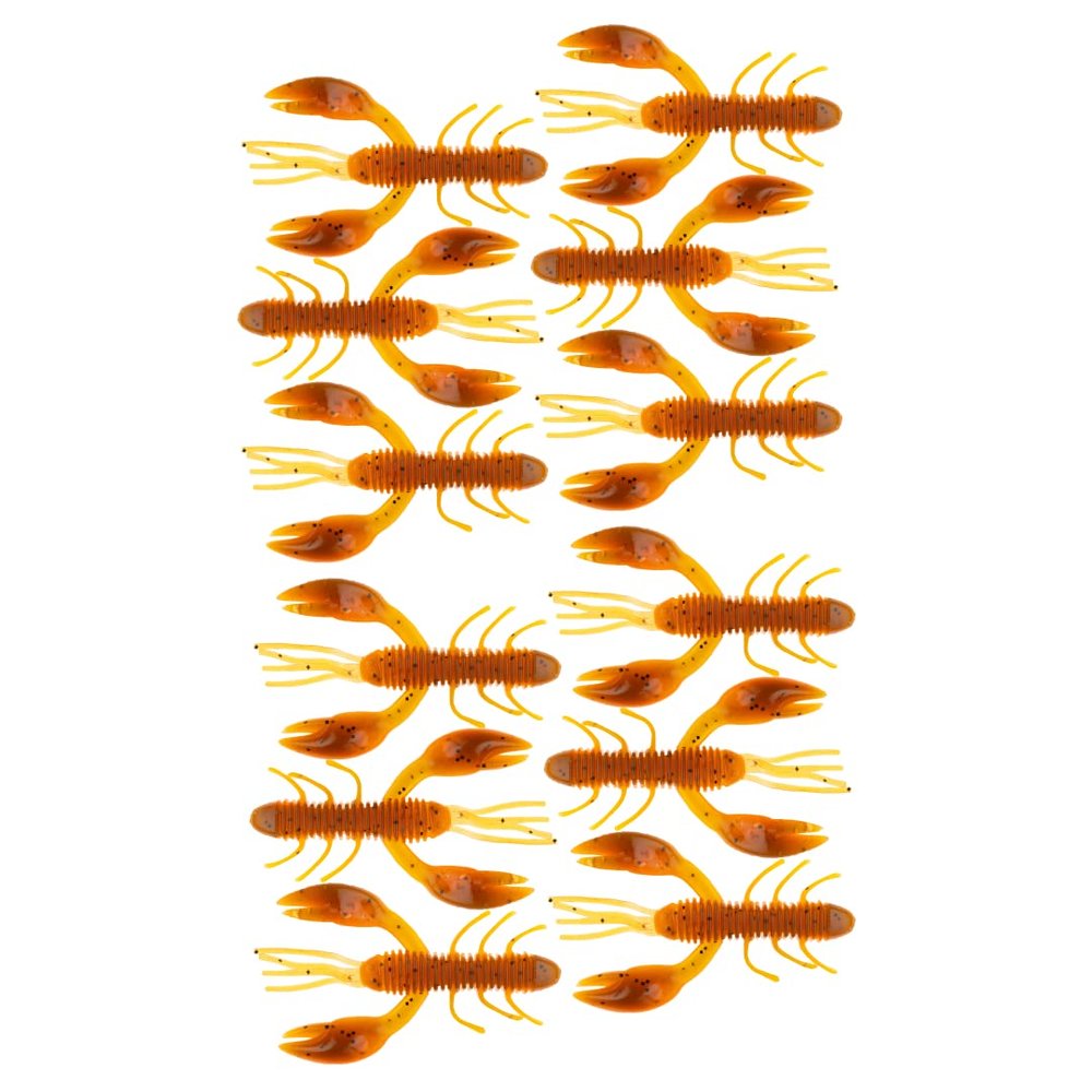 BAITFUEL Zaga Craw Infused with Supercharged X55 Formula Gel: Fish Scent Technology with Powerful Attractants | 2-Inch, Green Pumkin Orange, 2-Pack