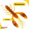 BAITFUEL Zaga Craw Infused with Supercharged X55 Formula Gel: Fish Scent Technology with Powerful Attractants | 2-Inch, Green Pumkin Orange, 2-Pack view 2