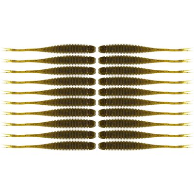 BAITFUEL Flat Sided Shad Infused with Supercharged X55 Formula Gel: Fish Scent Technology with Powerful Attractants | 3.5-Inch, Green Pumpkin, 2-Pack