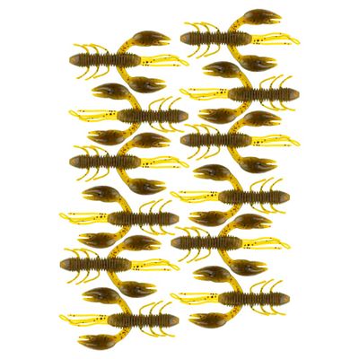 BAITFUEL Zaga Craw Infused with Supercharged X55 Formula Gel: Fish Scent Technology with Powerful Attractants | 2-Inch, Green Pumpkin Orange Flake, 2-Pack