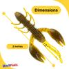 BAITFUEL Zaga Craw Infused with Supercharged X55 Formula Gel: Fish Scent Technology with Powerful Attractants | 2-Inch, Green Pumpkin Orange Flake, 2-Pack view 2