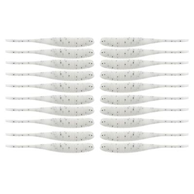 BAITFUEL Flat Sided Shad Infused with Supercharged X55 Formula Gel: Fish Scent Technology with Powerful Attractants | 3.5-Inch, White, 2-Pack