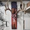 DAOIDE European Deer Mount Skull Hanger Kit, Deer Antler Mounting Hooks, USA Flag Prey Display Rack, Antlers Skull Pedestal for Home Indoor Outdoor Decor (B) view 4