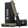 F1 Alpha Folding Pocket Knife - Modified Straight Back Blade, Titanium Coated D2 Steel, Ideal for Outdoor Camping and Backpacking, Tactical G10 OD Green Handle, Black Titanium Accents view 1