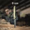 F1 Alpha Folding Pocket Knife - Modified Straight Back Blade, Titanium Coated D2 Steel, Ideal for Outdoor Camping and Backpacking, Tactical G10 OD Green Handle, Black Titanium Accents view 3