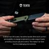 F1 Alpha Folding Pocket Knife - Modified Straight Back Blade, Titanium Coated D2 Steel, Ideal for Outdoor Camping and Backpacking, Tactical G10 OD Green Handle, Black Titanium Accents view 4
