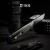 TEKTO F1 Alpha Folding Pocket Knife - Modified Straight Back Blade,Titanium Coated D2 Steel, Ideal for Outdoor Camping and Backpacking, Tactical Carbon Fiber Handle, Blue Titanium Accents view 2