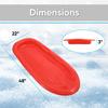 Superio Toboggan Snow Sleds for Kids and Adults, 48" Heavy Duty Plastic Sliders with Handles and Hole for Pull Ropes- Kid and Adult Winter Fun (48 Inches, Red-Green) view 2