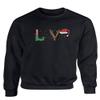 ALLNTRENDS Christmas Symbols Love Sweater Embroidered Santa Hat Elf Reindeer Sweatshirt (M, Black) view 1