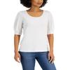 Puff Sleeve Moss Crepe Tee Vanilla Ice / M view 1