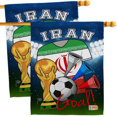 Ornament Collection FIFA World Cup Iranian Wall 2 Pcs Banner Flag Patio Lawn Garden Room Decorations Outdoor Tapestry Yard Signs Art Team Qatar Trophy Soccer Game Football Gifts, Made in USA