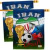 Ornament Collection FIFA World Cup Iranian Wall 2 Pcs Banner Flag Patio Lawn Garden Room Decorations Outdoor Tapestry Yard Signs Art Team Qatar Trophy Soccer Game Football Gifts, Made in USA view 1