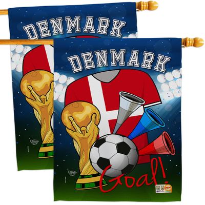 Ornament Collection FIFA World Cup Danish Wall 2 Pcs Banner Flag Patio Lawn Garden Room Decorations Outdoor Tapestry Yard Signs Art Team Qatar Trophy Soccer Game Football Gifts, Made in USA