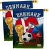 Ornament Collection FIFA World Cup Danish Wall 2 Pcs Banner Flag Patio Lawn Garden Room Decorations Outdoor Tapestry Yard Signs Art Team Qatar Trophy Soccer Game Football Gifts, Made in USA view 1
