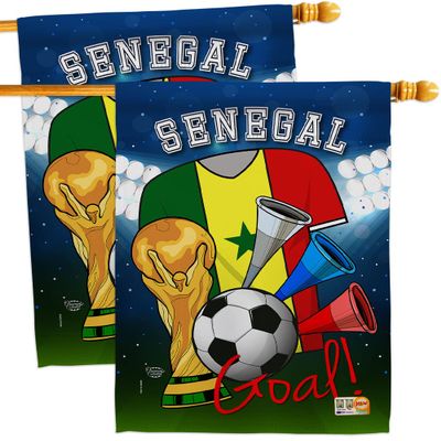 Ornament Collection FIFA World Cup Senegalese Wall 2 Pcs Banner Flag Patio Lawn Garden Room Decorations Outdoor Tapestry Yard Signs Art Team Qatar Trophy Soccer Game Football Gifts, Made in USA