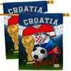 Ornament Collection FIFA World Cup Croatian Wall 2 Pcs Banner Flag Patio Lawn Garden Room Decorations Outdoor Tapestry Yard Signs Art Team Qatar Trophy Soccer Game Football Gifts, Made in USA view 1